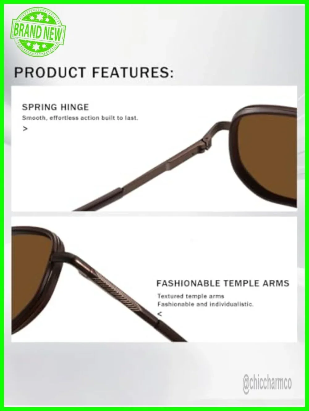 Polarized UV400 Aviator Sunglasses Retro Square Frame Small-Medium Fit